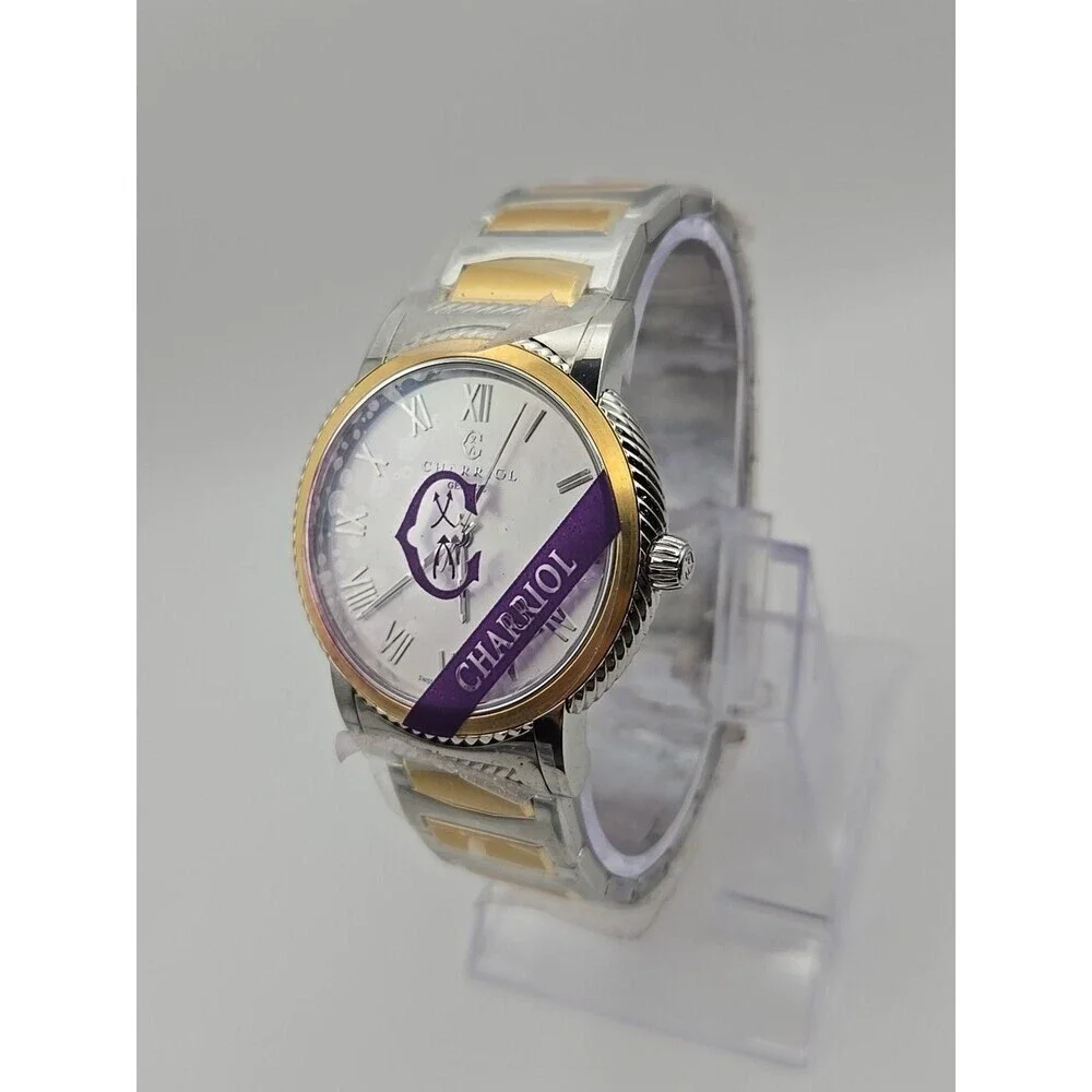 Charriol Parisii Two Tone Steel Silver Dial Quartz Mens Watch P40SY2.931.001